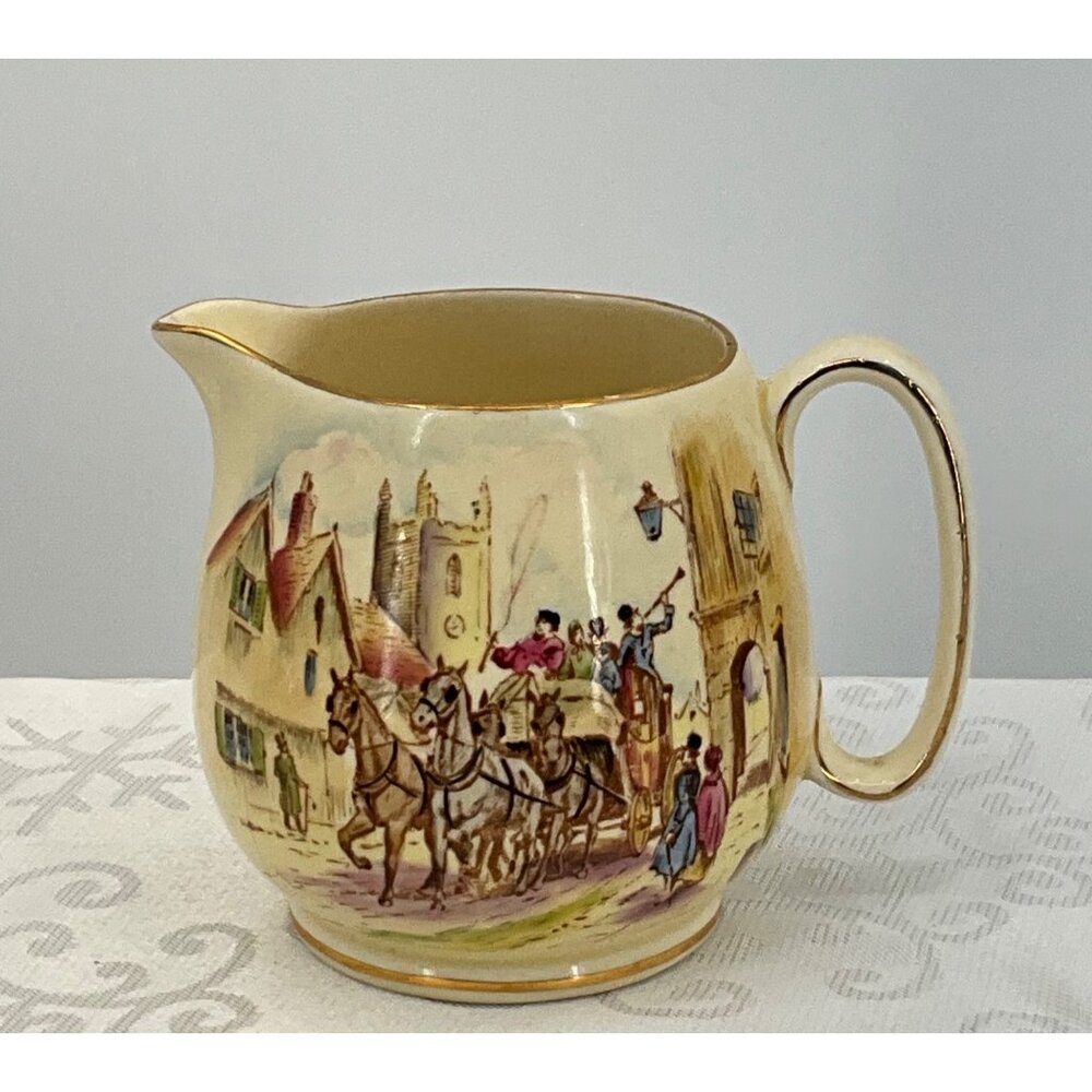 Vintage Royal Winton‎ "Happy Days" Hand Painted Creamer Equestrian Horses